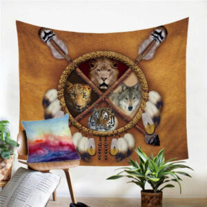 carpet lion tiger leopard bear tapestry 1