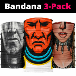 chief design 3d native american bandana 3 pack new