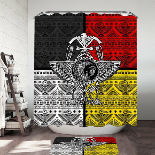 chief thunderbird native american shower curtain