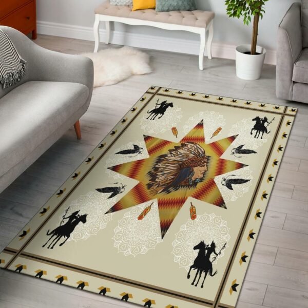 chief warriors native american area rug