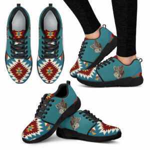 color full half face wolf womens athletic sneakers