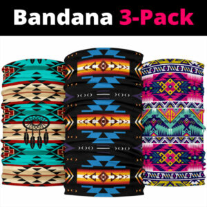 colorful 3d pattern native american design bandana 3 pack new 1