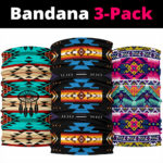 colorful 3d pattern native american design bandana 3 pack new
