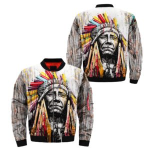 colourful native american chief bomber jacket jknative 0071