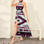 dmx01 pattern tribal native dress maxi ligation