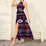 dmx04 pattern tribal native dress maxi ligation