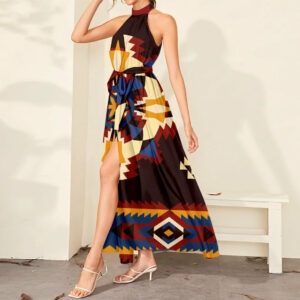 dmx14 pattern tribal native dress maxi ligation