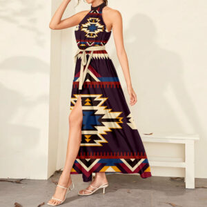 dmx21 pattern tribal native dress maxi ligation