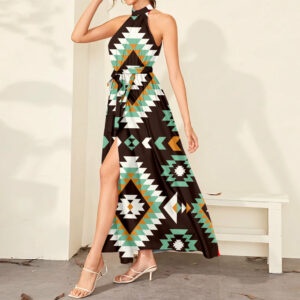 dmx29 pattern tribal native dress maxi ligation