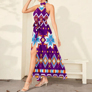 dmx31 pattern tribal native dress maxi ligation