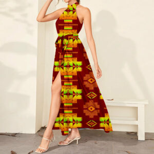 dmx34 pattern tribal native dress maxi ligation