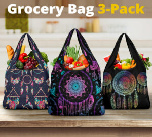 dream catcher colorful grocery bags 1