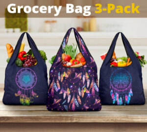 dream catcher purple grocery bags 1