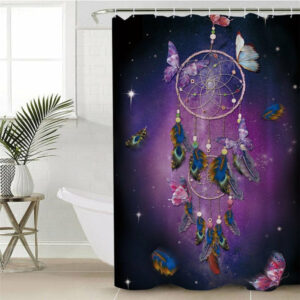 dreamcatcher butterfly purple waterproof native american shower curtain 1