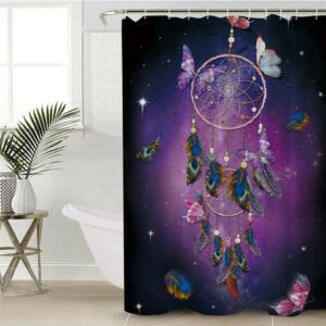 dreamcatcher butterfly purple waterproof native american shower curtain