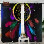 dreamcatcher colorful feathers black native american design window living