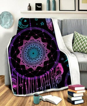 dreamcatcher purple fleece blanket 1