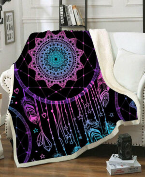 dreamcatcher purple fleece blanket