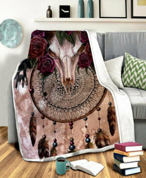 dreamcatcher rose fleece blanket 1