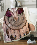 dreamcatcher rose fleece blanket