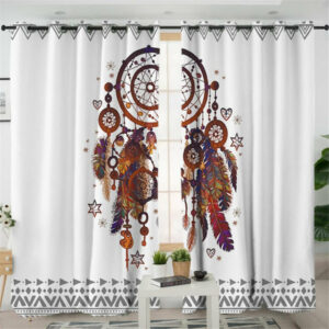 dreamcatcher watercolor native american design window living room curtain 1