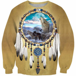 dreamcatcher wolf native american 3d sweatshirt 1