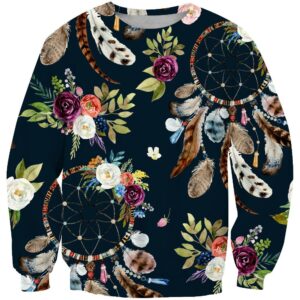 dreamcatchers and flowers native american 3d sweatshirt