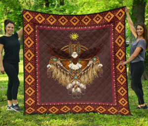 eagle sun symbols native american premium quilt 1