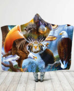 feathers hooded blanket