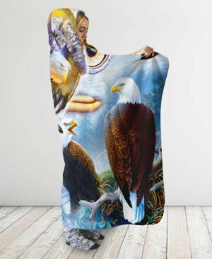 feathers hooded blanket 2