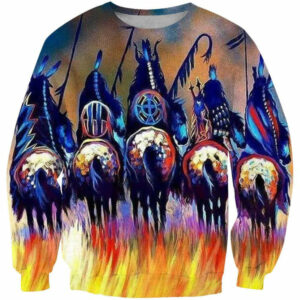 five warriors native american 3d sweatshirt 1