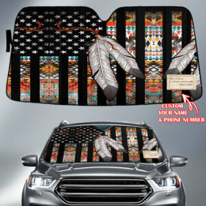 flag pattern native american custom name auto sun shades