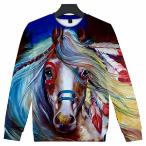 full color horse native american art sweatshirt 1