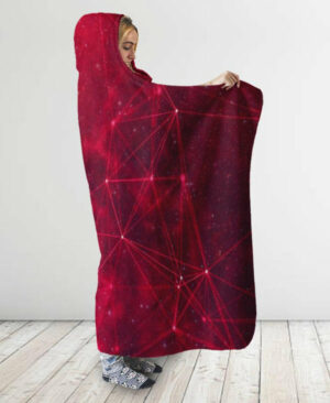galaxy red hooded blanket 1