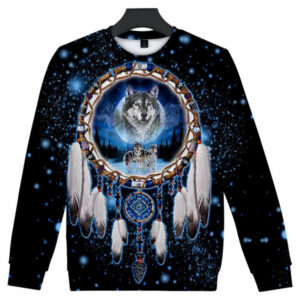 galaxy wolf dream native american 3d sweatshirt 1