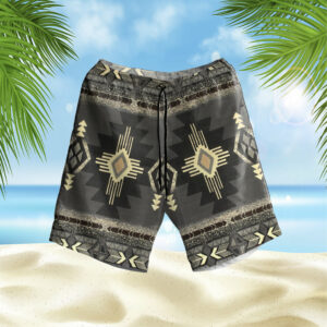 gb hs00014 pattern black hawaiian shorts