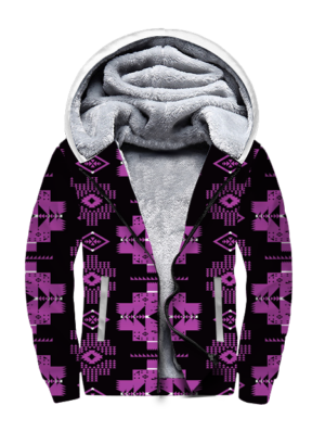 gb hw00077 purple pattern native 3d fleece hoodie