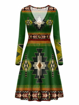 gb nat0001 01 southwest green symbol native american v long sleeve dress 1