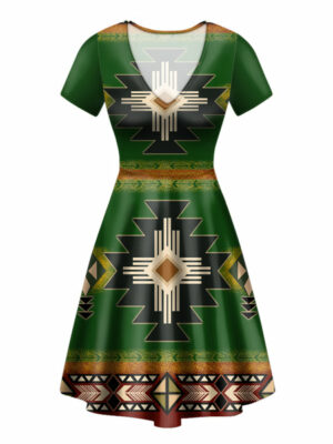 gb nat0001 01 southwest green symbol neck dress 1