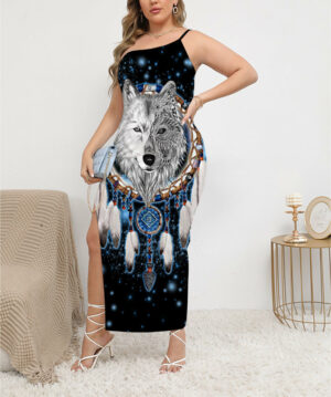 gb nat00010 galaxy dream catcher oblique shoulder exposure dress with side split