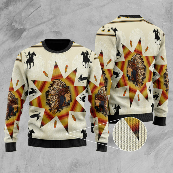 gb nat00011 running horse chief native american sweater