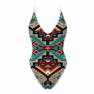 gb nat00016 native american culture design women s one piece high cut swimsuit 1