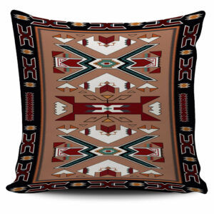 gb nat0002 orange geometric native american pillow covers