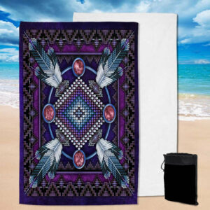 gb nat00023 03 naumaddic arts dark purple native american pool beach towel