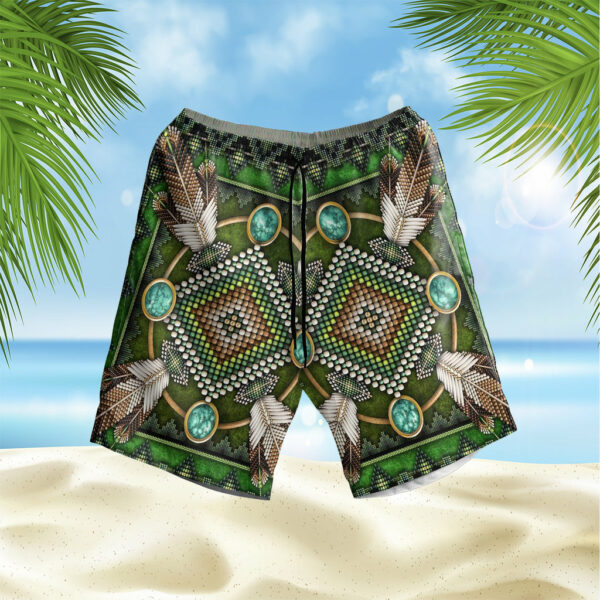 gb nat00023 naumaddic arts green hawaiian shorts