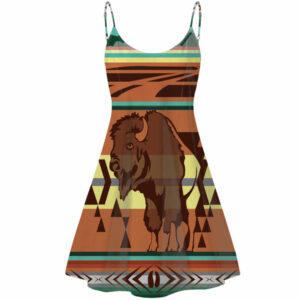 gb nat00024 bison native american strings dress 1