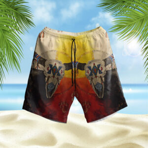 gb nat00025 bison medicine wheels hawaiian shorts