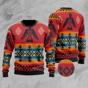 gb nat00029 red thunderbird native american sweater