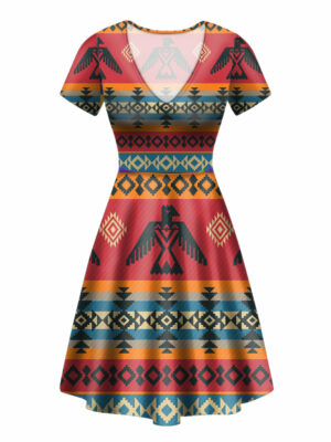 gb nat00029 red thunderbird neck dress