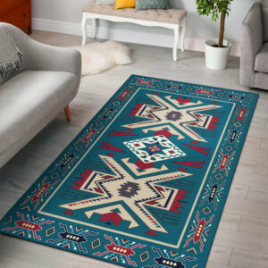 gb nat0003 arug01 blue pink pattern native american area rug 1